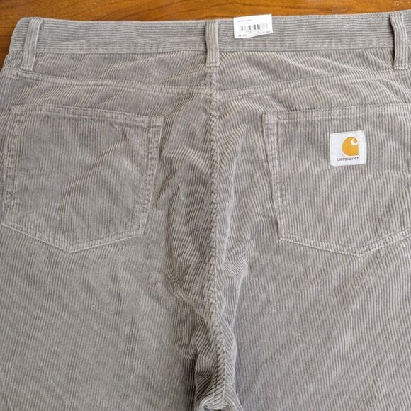 Carhartt WIP Misty Grey Corduroy Coventry Landon Pant Sz 38 x 30 NWT 1032297 - Picture 10 of 16